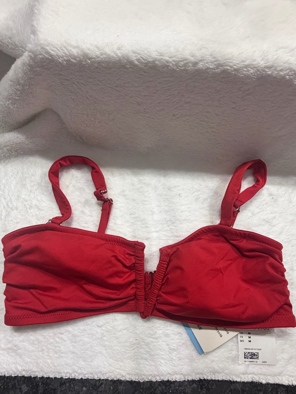NWT H&M Red Underwire Bikini Top Size Medium